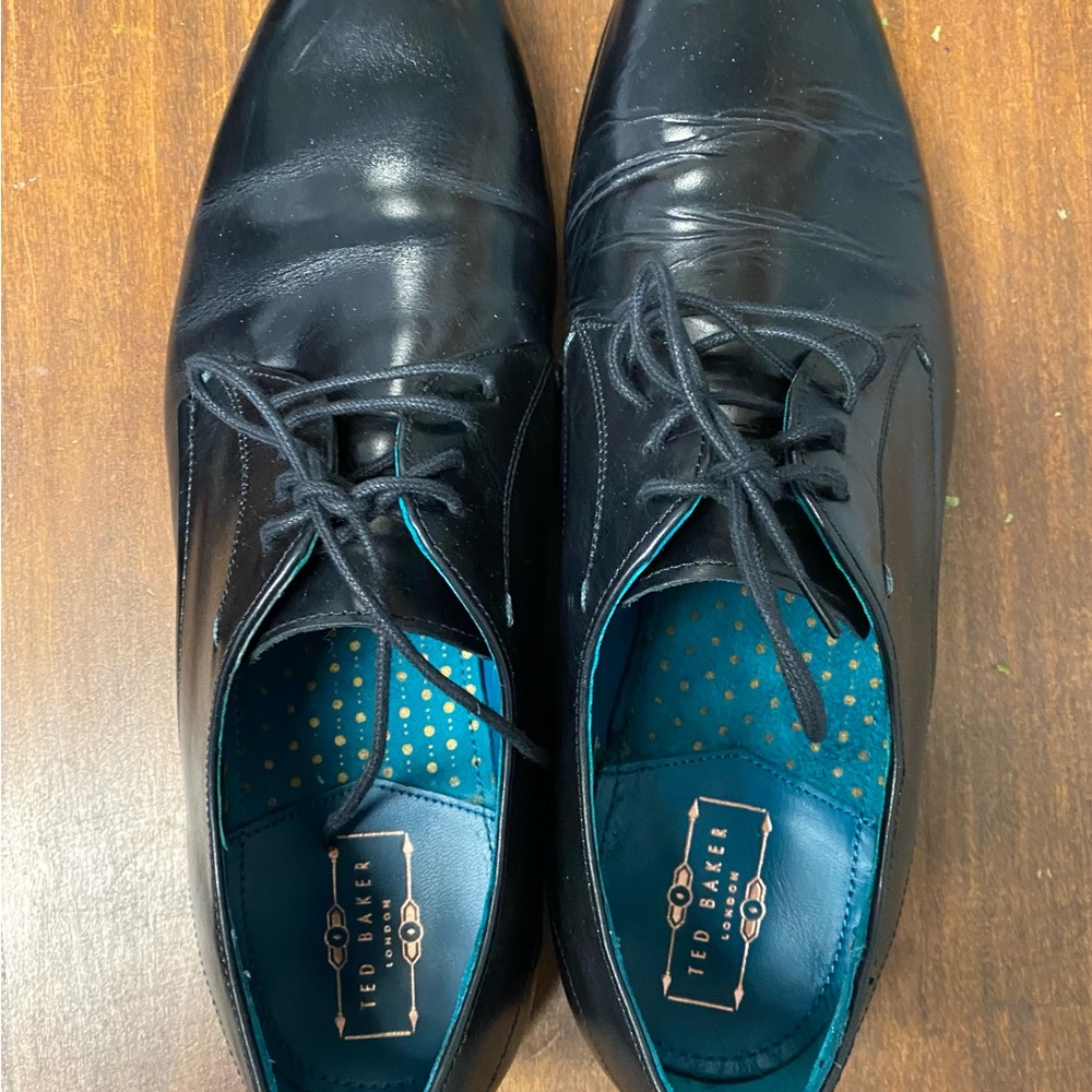 Mens Ted Baker London Fonntan Size 10 Black Dress Shoes.